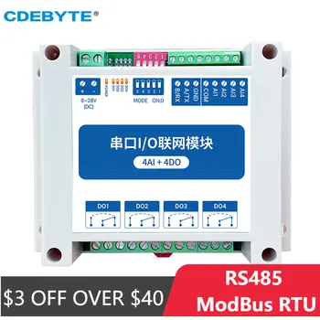 RS485 ModBus RTU I/O Sieťových Modulov s Sériový Port CDEBYTE MA01-XACX0440 pre PLC 4AI+ADO 4 Prepnúť Výstupný Kontrolór