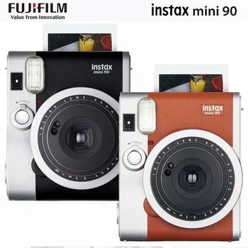 Zbrusu Nový Fujifilm Instax Mini 90 Neo-Klasický Fotoaparát Okamžité Kamery Black / Brown (Film Pack Voliteľné)