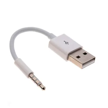 100Piece USB Krátke Nabíjačku SYNC Dátový Kábel, 3,5 mm Jack Adaptér pre Nabíjanie Kábel Linka pre ipod shuffle 3. 4. a 5. 6. MP3 Prehrávač