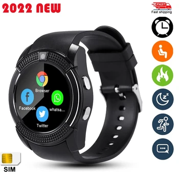 2022 NOVÝ V8 Smartwatch Bluetooth Hovoriť Fitness Sphygms Podpora TF karty SIM náramok Mužov a ženy, športové nepremokavé smartwatch
