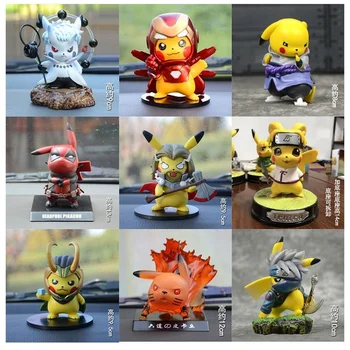 TAKARA TOMY Cos Narutoes Iron Man Akcie Obrázok Pokémon Pikachu Auto Príslušenstvo Deti Bábiky