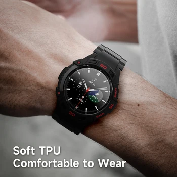 TPU Prípade Chránič covery Popruh Pre Samsung Galaxy Sledovať 4 Classic 46 mm Náramok pre Watch4 46 mm Classic 2