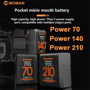 Moman V Mount Batéria 210Wh 14600mAh V Zámok Batérie Power Bank kompatibilný s BMPCC 4K 6K D Ťuknite& USB C Výstupov vs FXLION