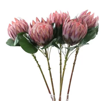 Jeden Falošný Jedného Kmeňa Protea Cynaroides Faux 3D Tlač Účinok Protea Kvet pre Domáce Svadobné Dekoračné Umelé Kvety
