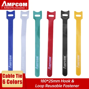 AMPCOM Zapínanie na suchý zips, zväzkovače Opakovane Háčika a Slučky Multi-Farebný Kábel nylon kravatu Riadenia Zábaly - 6