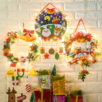 Vianočné Cítil Veniec Prívesok, Ručne Vyrábané Vianočné Dekorácie Diy Materiál Súprava Vianočné Dekorácie Pre Domov Kerst Decoratie Navidad