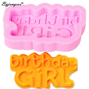 M301 Happy Birthday GIRL 3D Sviečka Sójový Vosk Plesne Voňajúce Mydlo Formy Ručné Silikónové Formy Omietky, Živice Hliny, Takže Domov zariadené, pri