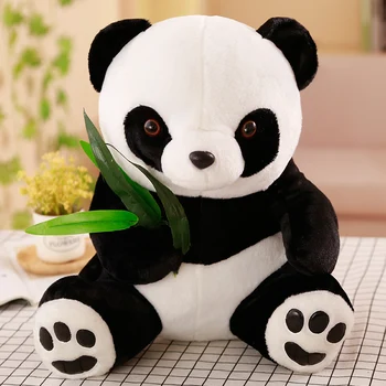 1pc 10/18 cm Roztomilá Panda s Bambusové Listy, Plyšové Hračky, Mäkký Cartoon Zvierat Matka&Kids Panda Plnené Baby Doll Klasické Deti Darčeky