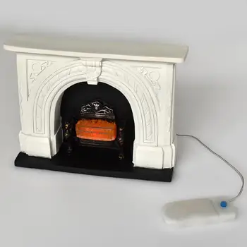 Miniatúrne Krb Doll House LED Plameň na batériový Voľne stojace Bábiku za 1:12 1/12