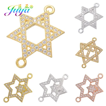 Juya Ručné Cubic Zirconia Mezuzah Judaizmus Zistenia Ručné Hviezda David zobrazili kľúčové tlačidlá Pre DIY Náboženskej Židovskej Šperky Robiť