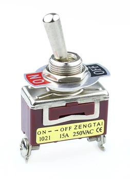 E-TEN1021 2-Pin SPST 2 Terminálu ON-OFF 15A 250V Prepínač 1PCS hnedá