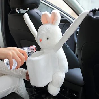 Kreatívne králik baránok fox auto koša plyšové hračky zvierat bábika auto tkaniva box úložný box автомобильный мусорный бак