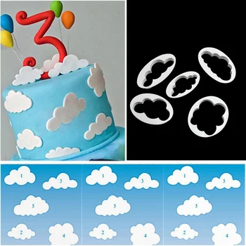 5 KS/Set Cloud Tvar Cookie Cutter Zákazku 3D Vytlačené Fondant Cookie Cutter Biscuit Formy na Tortu Zdobenie Nástroje, Formy