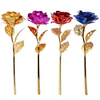Umelé Kvety 24k Gold Rose Nový Rok valentínske Darčeky Súčasnosti Fólie Kvety Domova Navždy Ruže Umelé Kvety