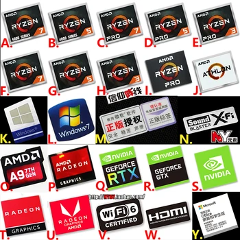 Nový, Originálny AMD FX A8 A10 Ryzen R7 R3 R5 CPU Počítača Nálepky Notebook Štítok