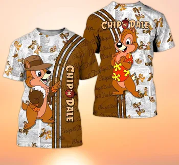 Alvin Čip Dale Hnedé Kríž Komické Knihy Vzory Disney Kreslené 3D T-Shirt