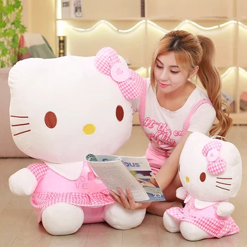 Kawaii Veľká Veľkosť Mačka Obliečky Hello Kitty Plyšové Hračky Mačka Plyšová Bábika Mačka Anime Obrázok Hračky Anime Bábika Dieťa Dieťa Darček K Narodeninám