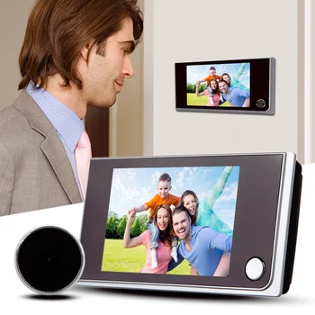 Visual Video Digitálny Zvonček Mini HD Peephole Viewer Dvere Oko 120 Stupňov Viewer Elektronické Dverové Fotoaparát, 3,5 palcový LCD Displej
