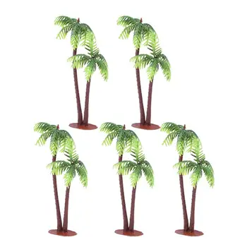 5 ks Plastových Kokosové Palmy, Miniatúrne Kvetináčov Bonsai Plavidlá Micro Krajiny DIY Dekor