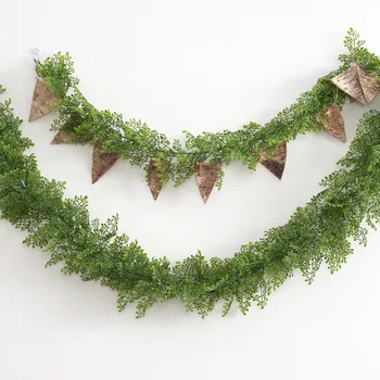 180 cm Zelená Plastové umelé Visí Ivy List Rastliny Viniča Listy Veniec Kutilov, Pre Domáce Dekorácie Garden Party, Vianočný Dekor