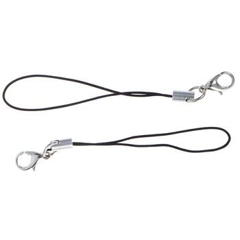 10pcs 5.5 cm čierna ozdobná šnúrka na uniforme Lobster Spona Lano Lariat Káble keychain pre mobilné jednotky USB flash DIY nylon popruh s kovovými háčikmi