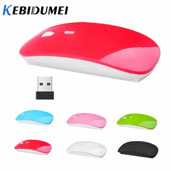 Kebidumei USB Optická 2.4 G Bezdrôtová Myš Prijímač Super Ultra Tenké Slim Myš Bezdrôtová Myš pre Hru Počítač PC, Notebook Ploche