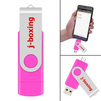 J-box Ružovej 16GB OTG USB Flash Pendrives Dual Port USB Flash Stick Micro Memory Stick pre Smartphone Samsung Huawei LG Tablet