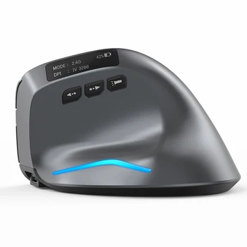 Vertikálne Myš, Dobíjacia Bezdrôtová Myš PC Gaming Mouse Ergonomické 3200DPI vo Vzpriamenej polohe Myši, 8 Tlačidiel Notebook PC Gamer Myš