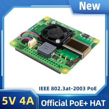 Pôvodné Raspberry Pi PoE+ KLOBÚK 802.3 AF V Štandarde 2.2 CFM Chladiaci Ventilátor 5V 4A Výstup Pre Raspberry Pi 3B+ 4B Model B