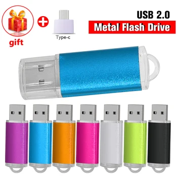 New Metal Usb Flash Drive2.0 64 GB 32 GB, 16 GB Pero Jednotky farebné usb disk 4GB 8GB kl ' úč prispôsobiť logo usb flash stick memoria