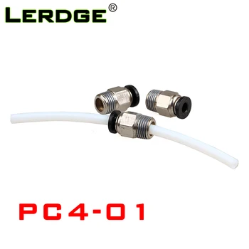 LERDGE 3D Tlačiarne Časti Pneumatických Konektor pre Príslušenstvo PC4-01 4*2 mm Kŕmenie PTFE pre v6 1.75 mmj-vedúci diaľkové hotend bowdenových vytláčacie