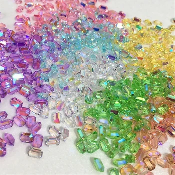 50PCS Farebné Nechty Drahokamu Candy Námestie Kamenné Kúzlo Nail Art Dekorácie Živice Drahých Kameňov 3D Crystal Nails Drahokamu