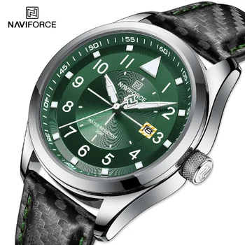 Luxusné Značky NAVIFORCE Nové pánske Hodinky Business Bežné Kožený Remienok náramkové hodinky Muž Vojenské Nepremokavé Quartz Kalendár Hodiny