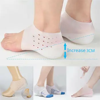 Silikónové Neviditeľné Vnútorné Výška Vložky Zdvíhacie Zvýšiť Ponožky Vonkajšie Nohy Ochranu Podložky Muži Ženy Náklonu Lode Vankúš Skryté Insole