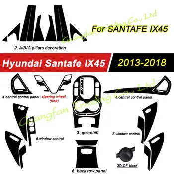 Pre Hyundai Santafe IX45 roky 2013-2018 Auto-Styling 3D/5D Uhlíkových Vlákien Interiéru Vozidla stredovej Konzoly Farba Liatie Nálepky Obtlačky