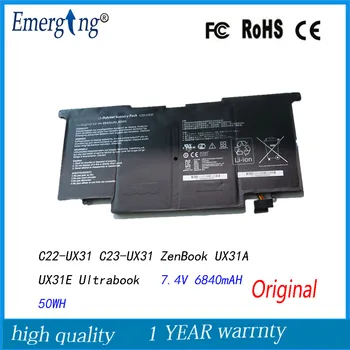 7.4 V 50Wh Nový, Originálny Notebook Batéria Pre Asus C22-UX31 C23-UX31 ZenBook UX31A UX31E Ultrabook ux31 UX31A-R4004H UX31E-DH72