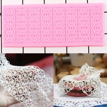 Kvetinový Vzor Čipky Silikónové Formy DIY Svadobné Cupcake Vňaťou Fondant Cake Zdobenie Nástroje Želé Cukríky, Čokoláda, Formy na Pečenie