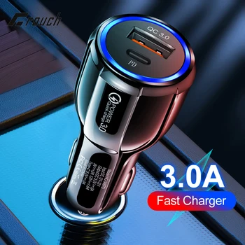 PD USB Nabíjačka do Auta Typu C, Rýchle Nabíjanie USB C Auto Nabíjačka Telefónu QC3.0 Adaptér do Auta Pre iPhone 13 12 11 Xiao Huawei Samsung