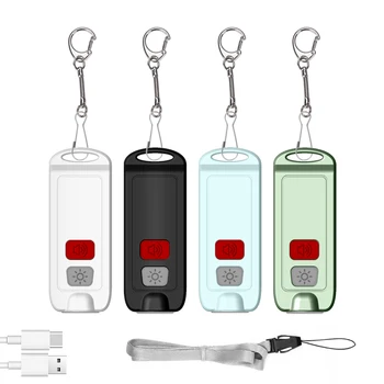 130dB sebaobrany Alarm Keychain Mini USB Nabíjateľné Núdzové Svietidlo Osobné Alarm Keychain S Led Svetlom Pre Ženy
