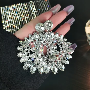 2022 Nový Lesk Kvet Crystal Drop Náušnice Kvapka Vody Geometrické Kamienkami Náušnice Ženy Módne Šperky Dary