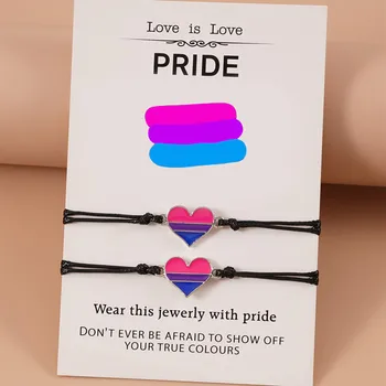 Bisexuálne Náramok Kúzlo LGBT Ručne vyrábané Šperky Pride Deň, Mesiac Dary