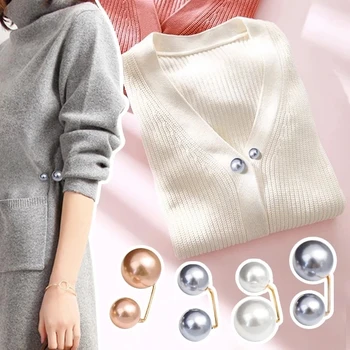 Veľkoobchod Dvojité Pearl Metal Brošňa Pre Ženy Oblečenie aj Doplnky Pevné Bezpečnostné Pin Šatku Klip Šaty, Dekorácie Pearl Šperky