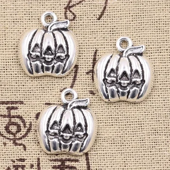 8pcs Charms pumpkin jack lantern halloween 20x18mm Antique Silver Farba Prívesky, Takže HOBBY Ručné Tibetskej Nájsť Šperky