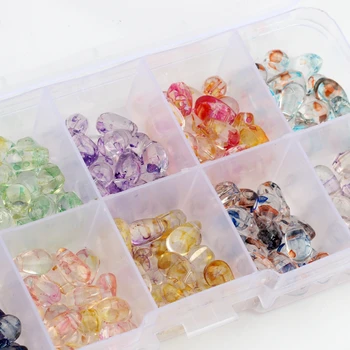 Kvapka vody Strane Otvoru Farba Crystal Glass Voľné Korálky Nastaviť DIY Módne Drop Náušnice, Šperky, Takže Príslušenstvo
