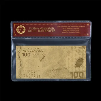 WR Falošné Peniaze Účty Nový Zéland 100 Dolárov Pozlátené Bankoviek s Rámom Vstupenky Prop Peniaze Dropshipping