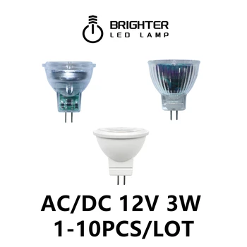 1-10pcs LED mini spot light MR11 GU4 AC/DC 12V 3W KLASU lampa perličiek vysoké svetlé teplé biele svetlo nahradiť 20W 50W halogen žiarovka