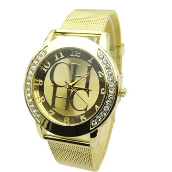CH Značkové dámske hodinky Luxusné hodinky Kalendár Nehrdzavejúcej ocele Oka pás Diamond Hodiny Darček Mužov Quartz Hodinky najpredávanejších