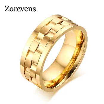 ZORCVENS Módne Zlata-Farebná Spike Prstene pre Ženy/Mužov Šperky Punk Otočná Zásnubné Prstene