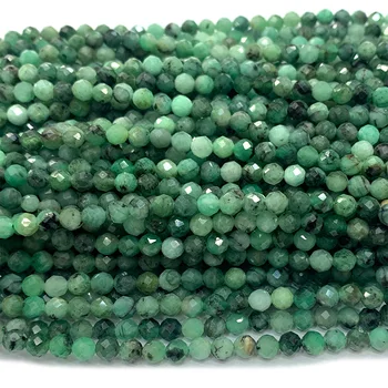 Veemake Emerald Prírodné Kamene, Drahokamy DIY Náhrdelník Náramky, Náušnice, Prsteň Tvárou Okrúhle Korálky Pre Šperky Robiť