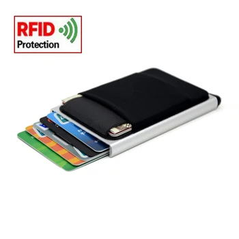 Tenký Hliníkový Karty, Peňaženku S Pružnosť Späť Puzdro ID Kreditnej Karty Držiteľ Mini RFID Peňaženky Automaticky Pop až banková Karta Prípade